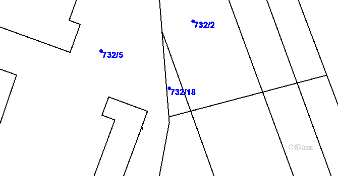 Parcela st. 732/18 v KÚ Kojice, Katastrální mapa