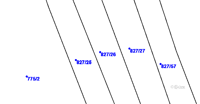 Parcela st. 827/26 v KÚ Kojice, Katastrální mapa