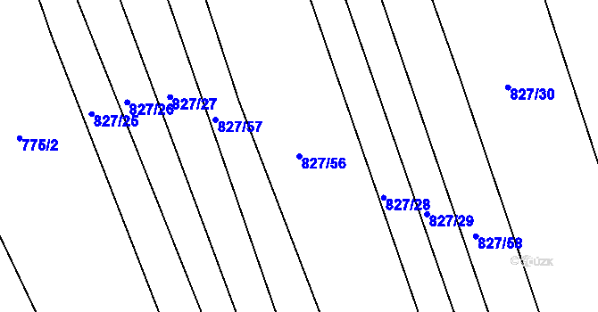 Parcela st. 827/56 v KÚ Kojice, Katastrální mapa