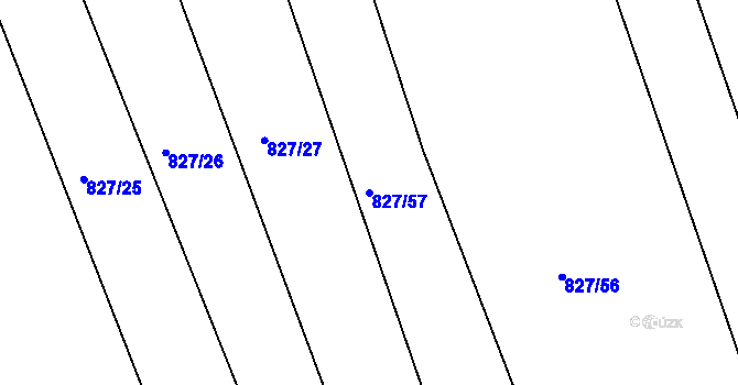 Parcela st. 827/57 v KÚ Kojice, Katastrální mapa