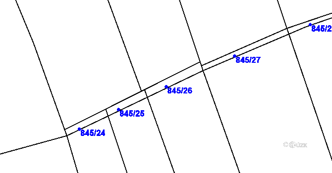 Parcela st. 845/26 v KÚ Kojice, Katastrální mapa