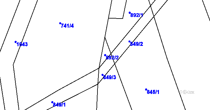 Parcela st. 892/2 v KÚ Kojice, Katastrální mapa