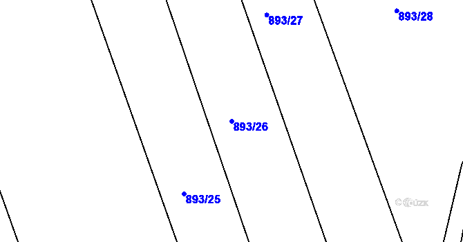 Parcela st. 893/26 v KÚ Kojice, Katastrální mapa