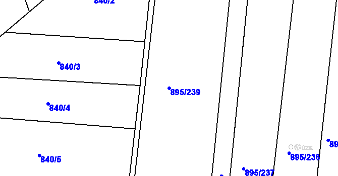 Parcela st. 895/239 v KÚ Kojice, Katastrální mapa