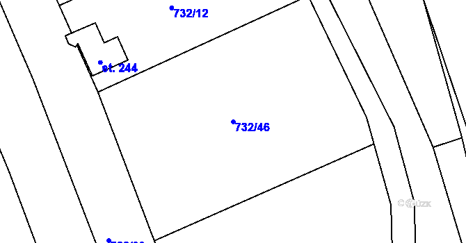 Parcela st. 732/46 v KÚ Kojice, Katastrální mapa