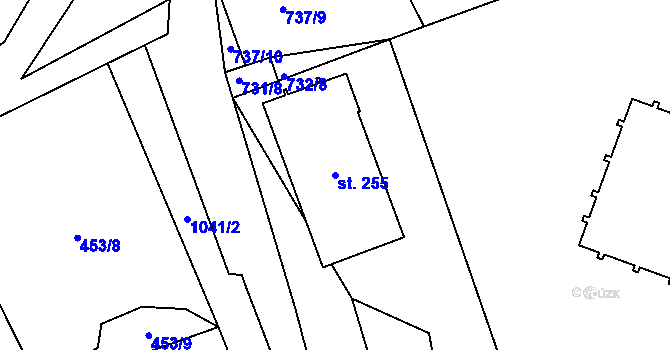 Parcela st. 255 v KÚ Kojice, Katastrální mapa