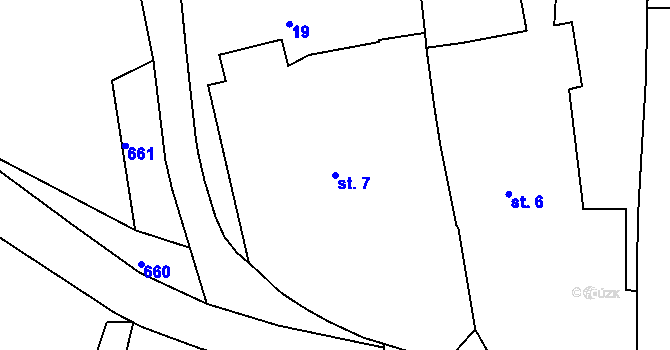 Parcela st. 7 v KÚ Čeliv, Katastrální mapa
