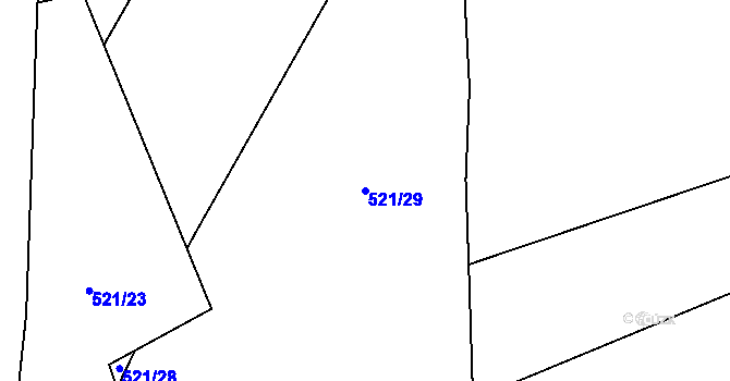 Parcela st. 521/29 v KÚ Čeliv, Katastrální mapa