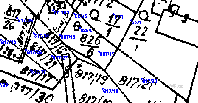 Parcela st. 817/19 v KÚ Kokašice, Katastrální mapa