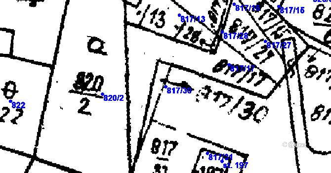 Parcela st. 817/30 v KÚ Kokašice, Katastrální mapa