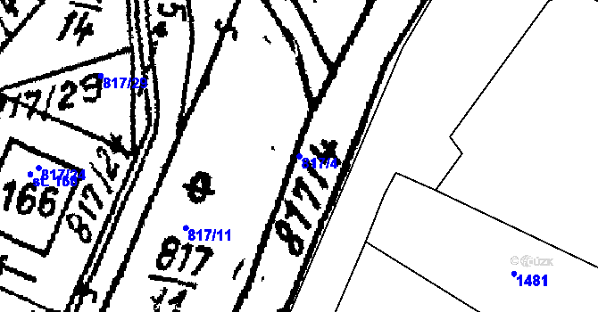 Parcela st. 817/4 v KÚ Kokašice, Katastrální mapa