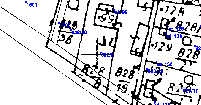 Parcela st. 828/8 v KÚ Kokašice, Katastrální mapa