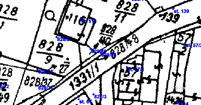 Parcela st. 828/48 v KÚ Kokašice, Katastrální mapa