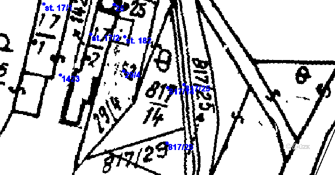 Parcela st. 817/14 v KÚ Kokašice, Katastrální mapa