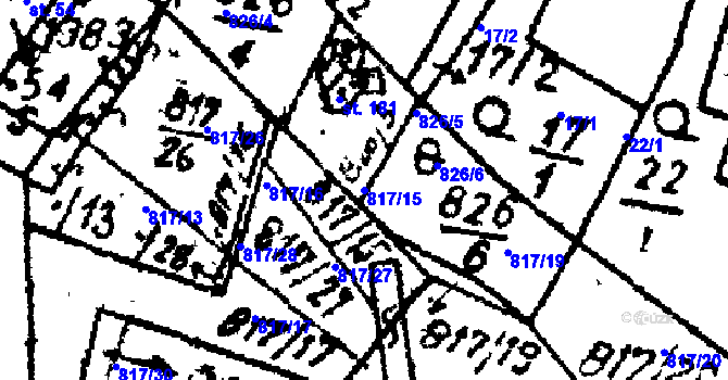Parcela st. 817/15 v KÚ Kokašice, Katastrální mapa