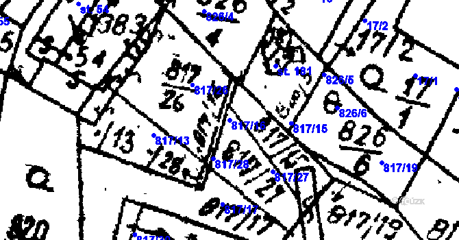 Parcela st. 817/16 v KÚ Kokašice, Katastrální mapa