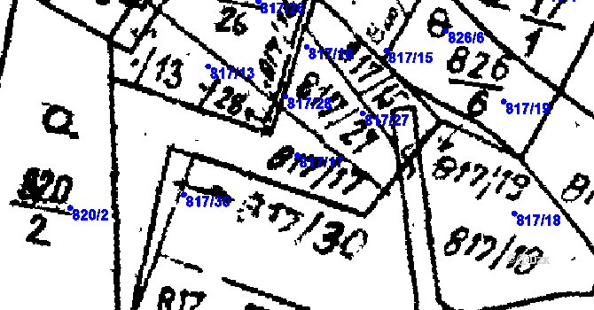 Parcela st. 817/17 v KÚ Kokašice, Katastrální mapa