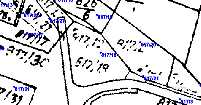 Parcela st. 817/18 v KÚ Kokašice, Katastrální mapa