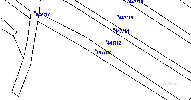 Parcela st. 447/12 v KÚ Lomy u Domaslavi, Katastrální mapa