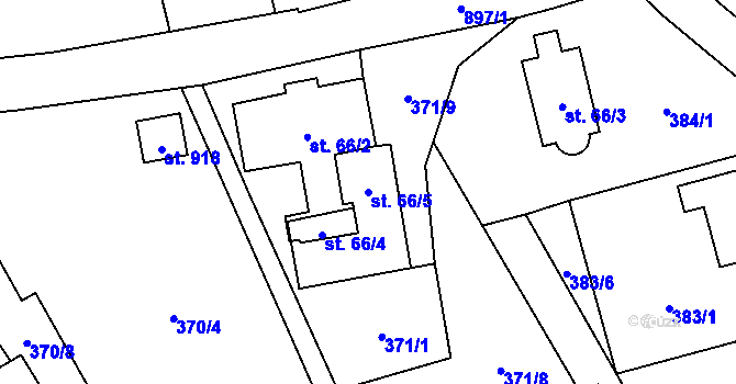 Parcela st. 66/5 v KÚ Kokonín, Katastrální mapa
