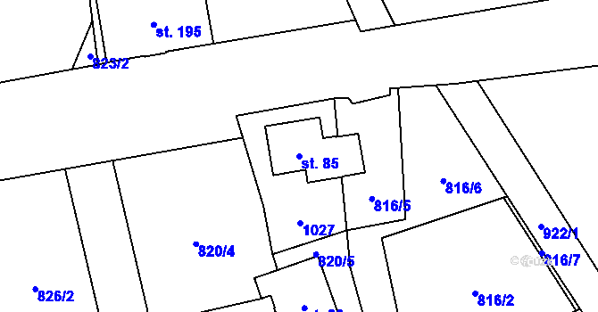 Parcela st. 85 v KÚ Kokonín, Katastrální mapa
