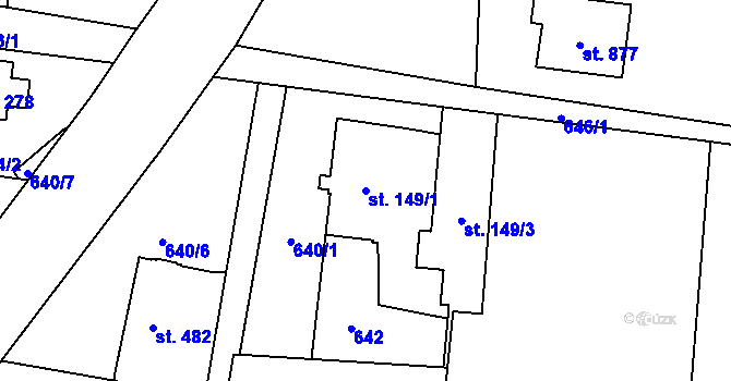 Parcela st. 149/1 v KÚ Kokonín, Katastrální mapa