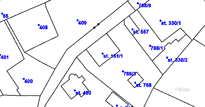 Parcela st. 161/1 v KÚ Kokonín, Katastrální mapa