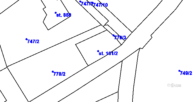 Parcela st. 161/2 v KÚ Kokonín, Katastrální mapa
