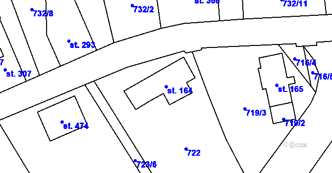 Parcela st. 164 v KÚ Kokonín, Katastrální mapa