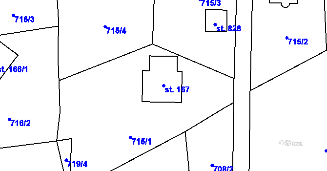 Parcela st. 167 v KÚ Kokonín, Katastrální mapa