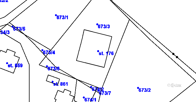 Parcela st. 176 v KÚ Kokonín, Katastrální mapa
