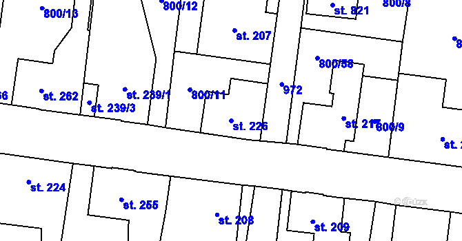 Parcela st. 226 v KÚ Kokonín, Katastrální mapa
