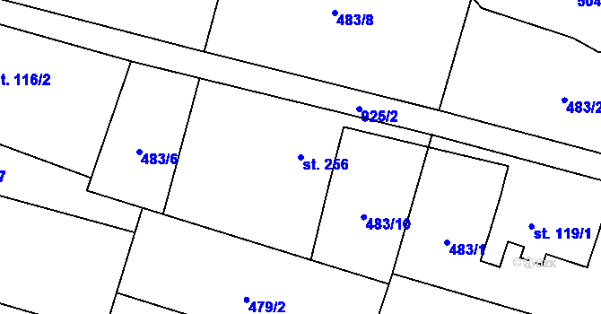 Parcela st. 256 v KÚ Kokonín, Katastrální mapa