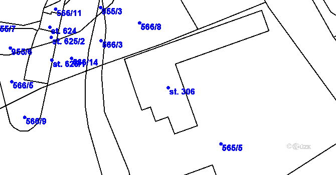 Parcela st. 306 v KÚ Kokonín, Katastrální mapa