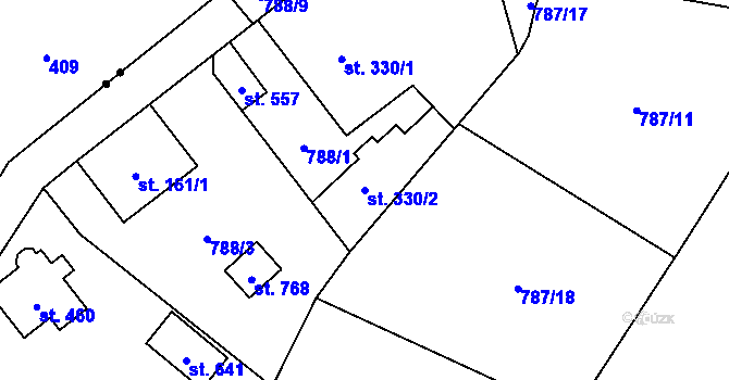 Parcela st. 330/2 v KÚ Kokonín, Katastrální mapa