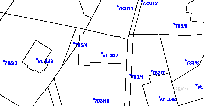 Parcela st. 337 v KÚ Kokonín, Katastrální mapa