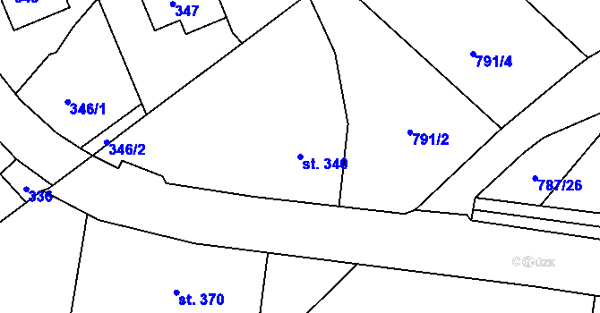Parcela st. 340 v KÚ Kokonín, Katastrální mapa