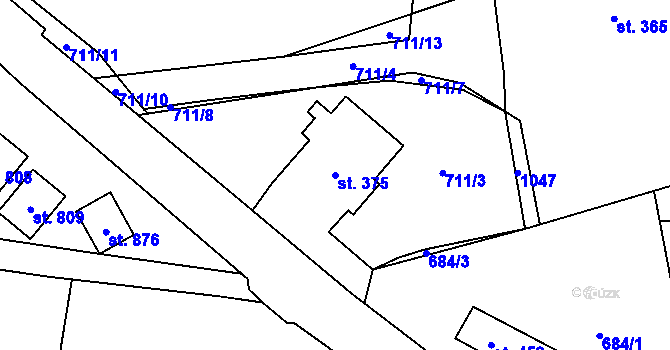 Parcela st. 375 v KÚ Kokonín, Katastrální mapa