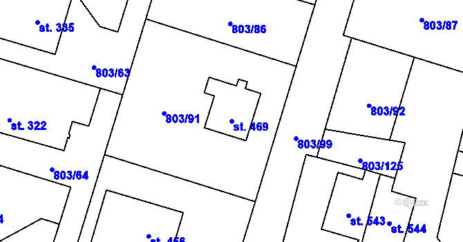 Parcela st. 469 v KÚ Kokonín, Katastrální mapa