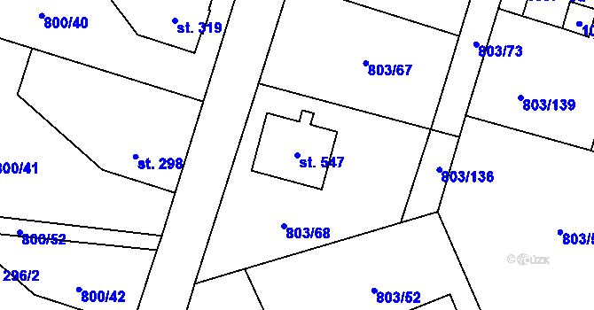 Parcela st. 547 v KÚ Kokonín, Katastrální mapa