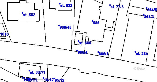 Parcela st. 655 v KÚ Kokonín, Katastrální mapa