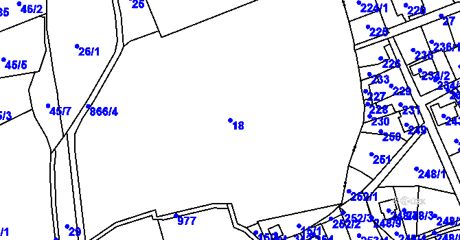 Parcela st. 18 v KÚ Kokonín, Katastrální mapa