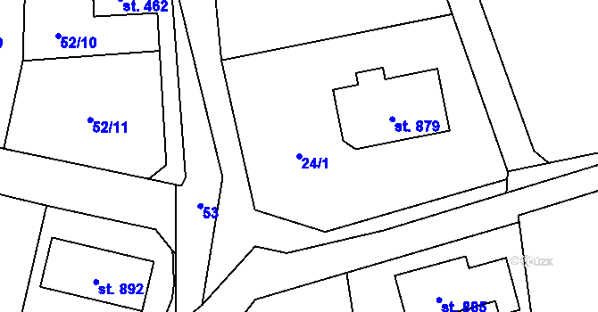 Parcela st. 24/1 v KÚ Kokonín, Katastrální mapa