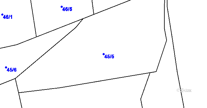 Parcela st. 45/5 v KÚ Kokonín, Katastrální mapa