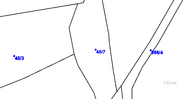 Parcela st. 45/7 v KÚ Kokonín, Katastrální mapa