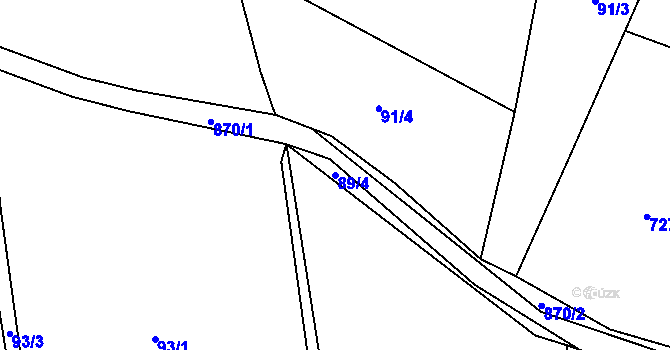 Parcela st. 89/4 v KÚ Kokonín, Katastrální mapa