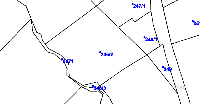 Parcela st. 246/2 v KÚ Kokonín, Katastrální mapa