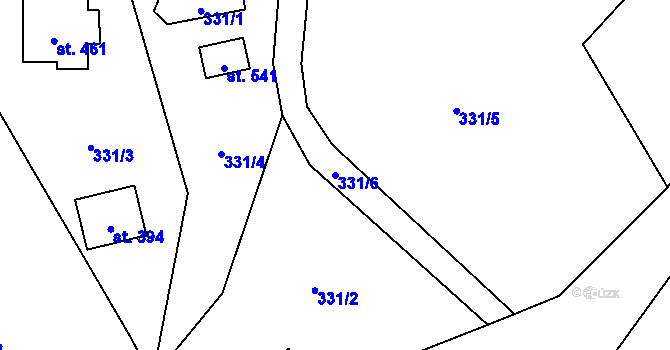 Parcela st. 331/6 v KÚ Kokonín, Katastrální mapa