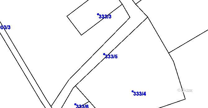 Parcela st. 333/5 v KÚ Kokonín, Katastrální mapa