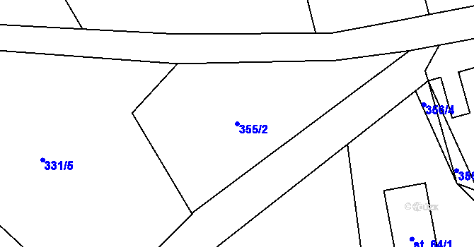 Parcela st. 355/2 v KÚ Kokonín, Katastrální mapa